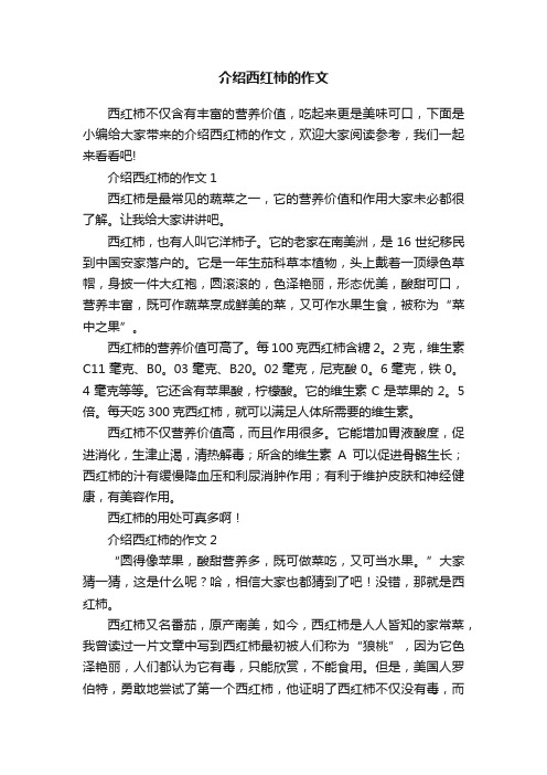 介绍西红柿的作文
