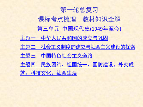 山西版中考历史总目录