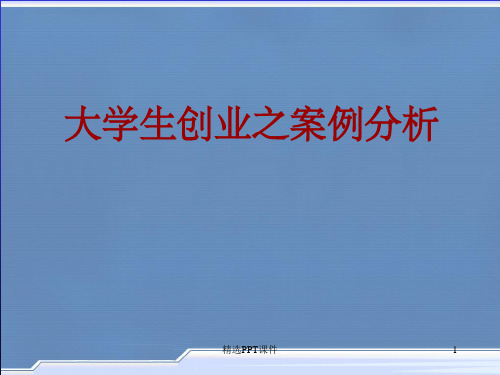 大学生创业之案例分析PPT课件