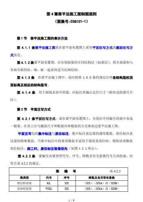 梁平法施工图制图规则