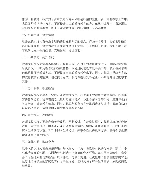 教师成长执行力心得体会