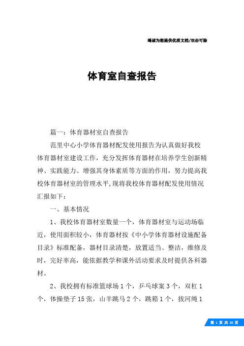 体育室自查报告