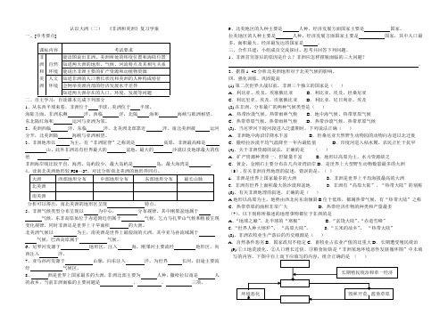 中考地理非洲、美洲