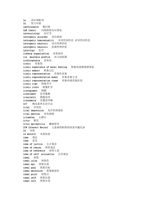 心理学专业英文词汇【I】