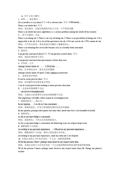 英语作文45例活用句型