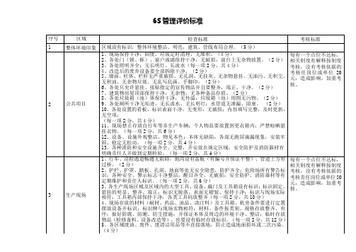 6s评分标准