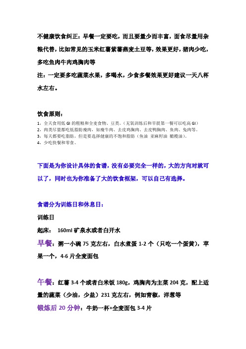 健身食谱(适合减脂增肌)