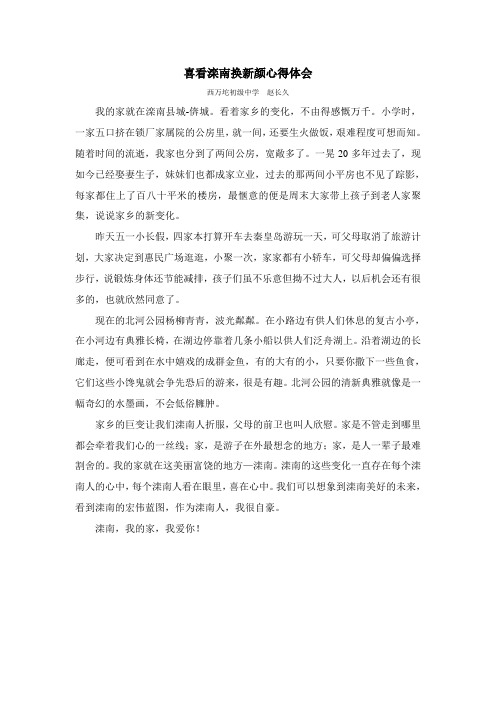 喜看滦南换新颜心得体会