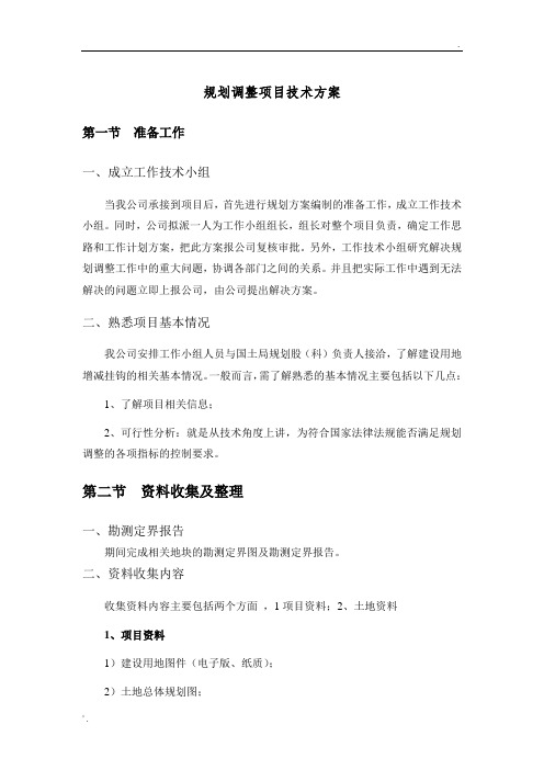 规划布局调整工作方案