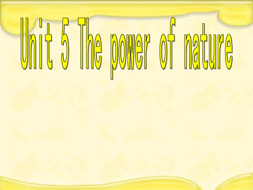 高考英语复习《 Unit 5 The power of nature》