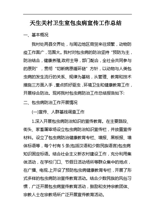 包虫病宣传工作总结
