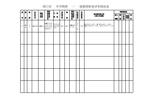 中学一级五人表(xxx)