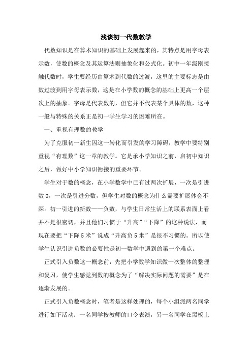 初一代数教学[论文]
