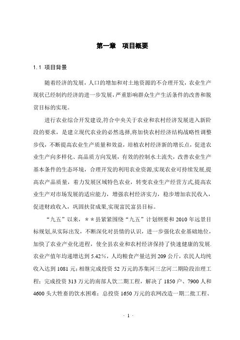 某县农业综合开发土地治理项目可行性研究报告(精品)