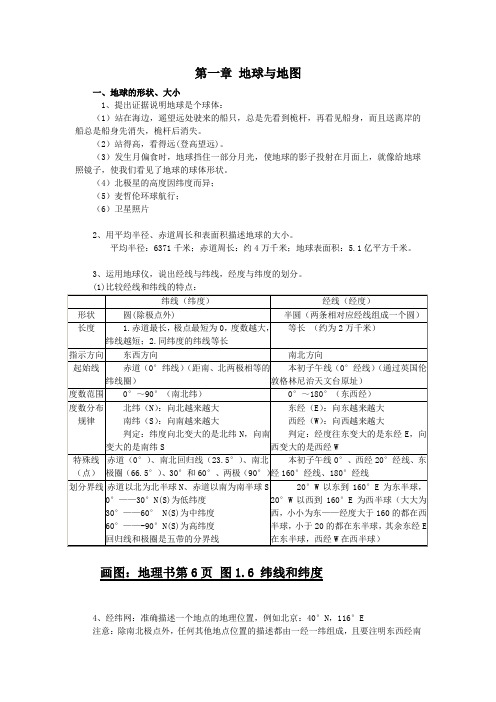 人教版七年级地理上册知识点汇总