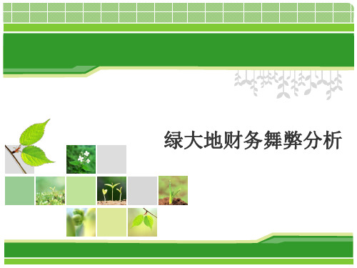 绿大地财务舞弊分析
