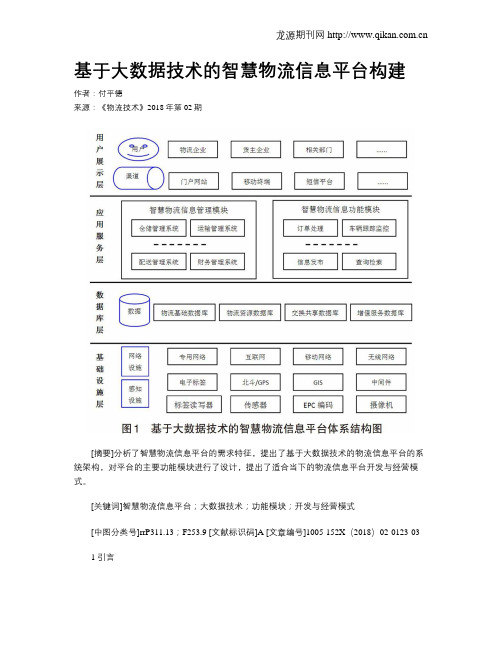 基于大数据技术的智慧物流信息平台构建