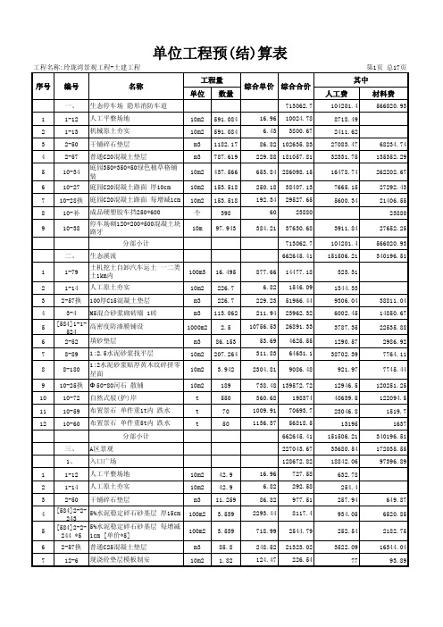 单位工程预(结)算表(竖表)-3