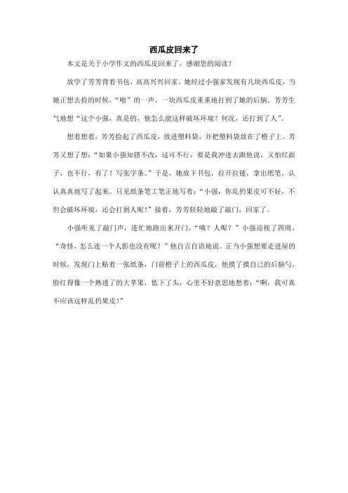 西瓜皮回来了_小学作文_6