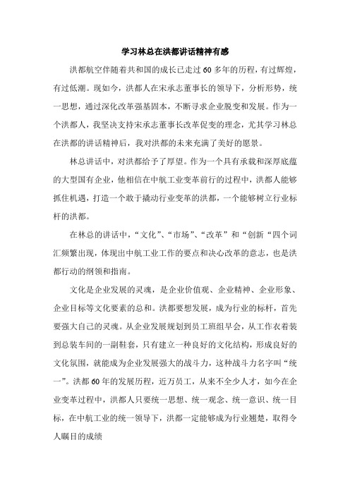 学习林总在洪都讲话精神有感