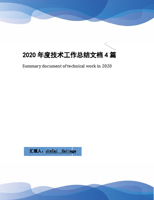 2020年度技术工作总结文档4篇