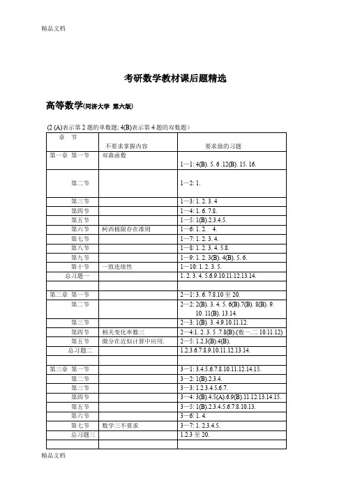 最新【考研数学】教材必做课后题资料