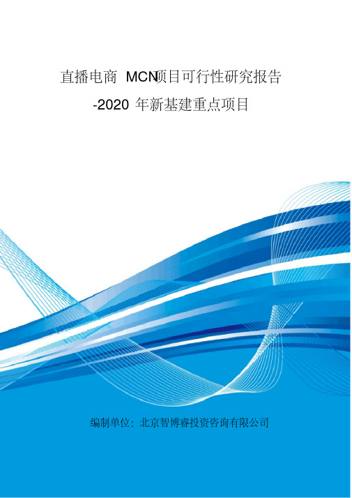 直播电商MCN项目可行性研究报告-2020年新基建重点项目