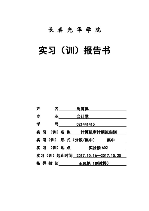 计算机审计期末摸模拟实训3000字报告