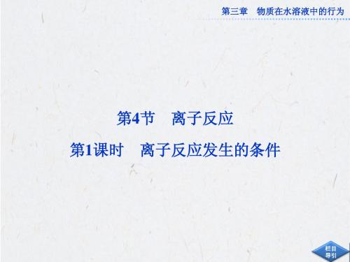 高中化学选修4《3.4 离子反应》课件 第1课时