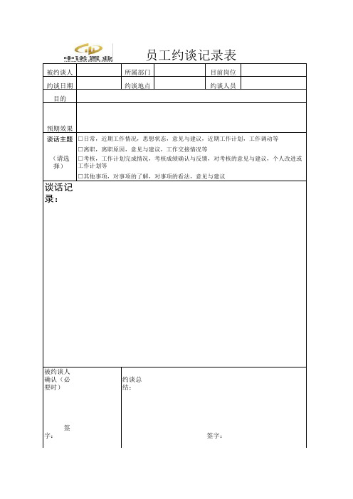 员工约谈记录表