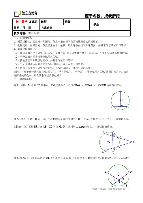 2、垂径定理