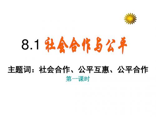 8.1社会合作与公平一课时