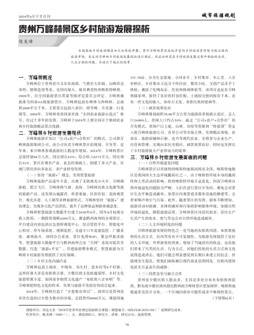 贵州万峰林景区乡村旅游发展探析