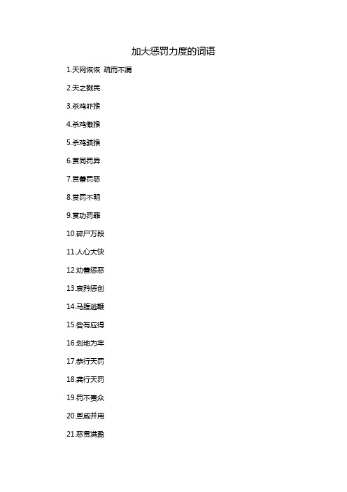 加大惩罚力度的词语