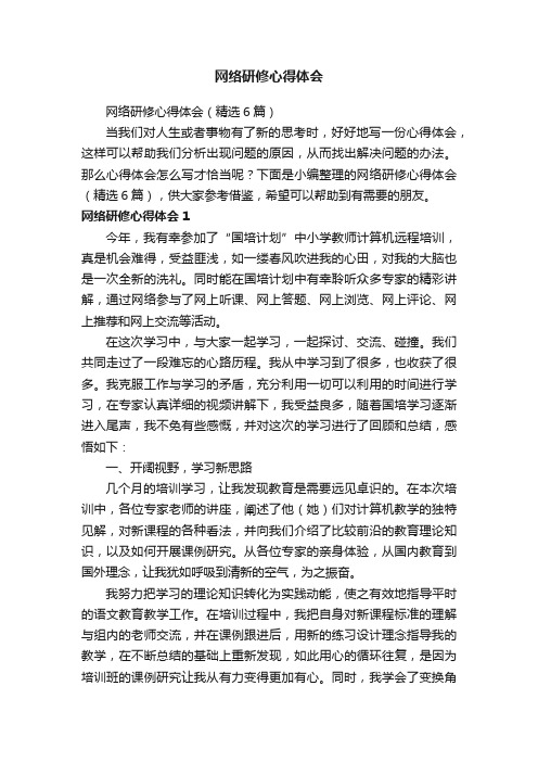 网络研修心得体会（精选6篇）