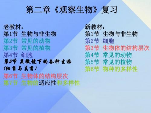 七年级科学上册第2章观察生物复习课件浙教版