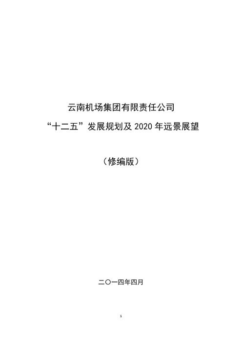 云南机场集团十二五发展规划及2020年远景展望修编(终稿)