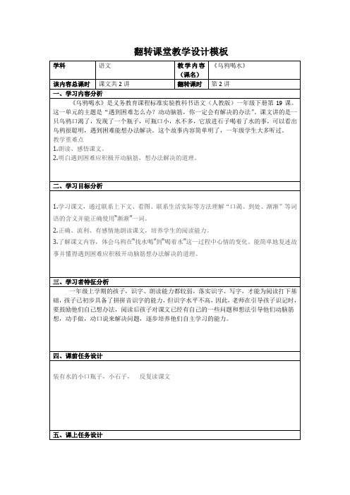 翻转课堂教学设计模板(1)