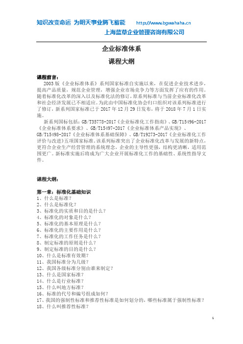 企业标准体系
