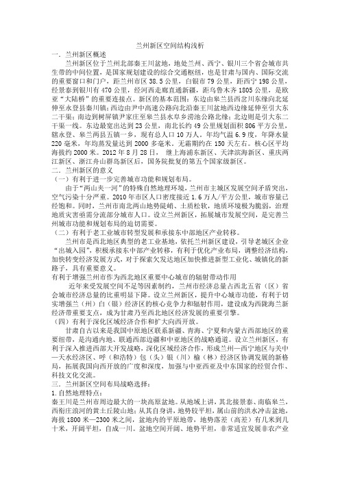兰州新区空间结构浅析