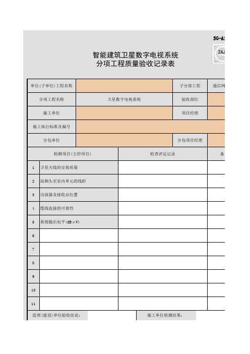 SG-A119_智能建筑卫星数字电视系统分项工程质量验收记录表