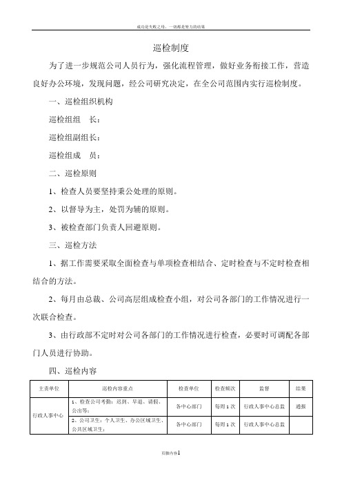 公司巡检管理制度