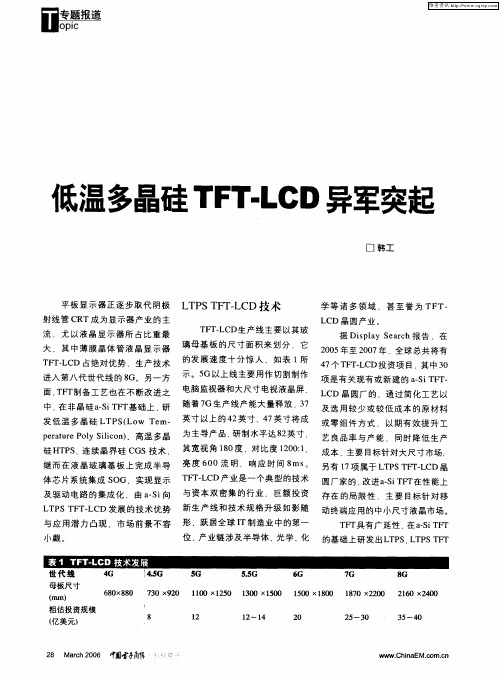 低温多晶硅TFT-LCD异军突起