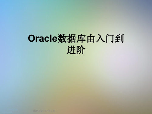 Oracle数据库由入门到进阶