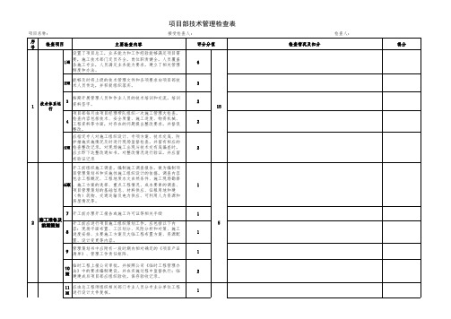 技术管理检查表