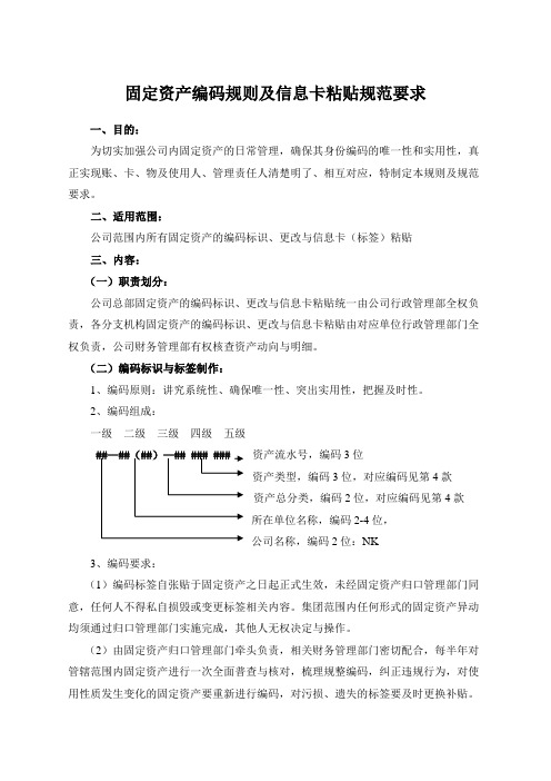 固定资产编码规则