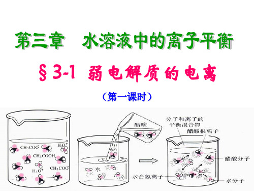 人教版高中化学选修四3.1-1弱电解质的电离(共33张PPT)