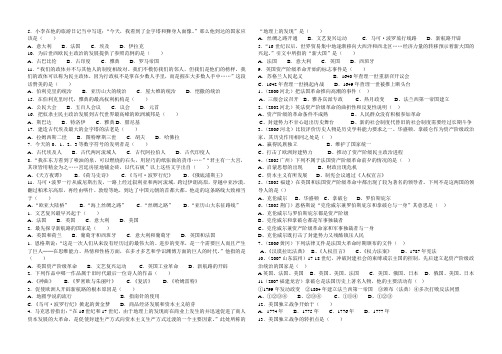 世界史练习题(人教网)