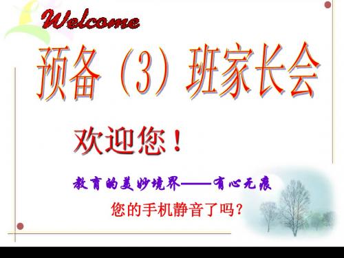 预备(3)班期末考试(寒假前)家长会