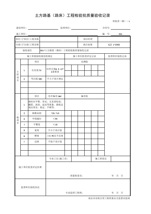 001-土方路基(路床)工程检验批质量验收记录